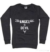 Bluza ADLER dama Angel or devil Negru melanj