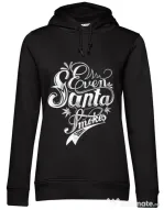 Hoodie dama cu gluga Even santa smokes Negru