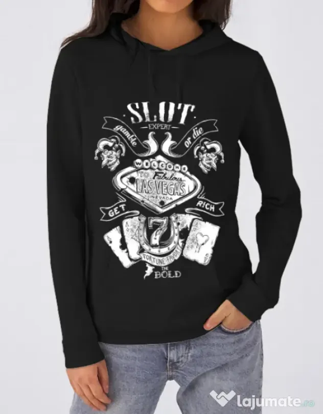 Hoodie dama cu gluga Las vegas Negru
