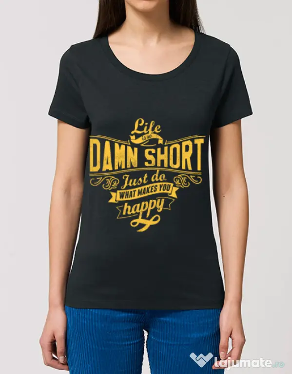 Tricou STANLEY STELLA dama Life is so damn short Negru