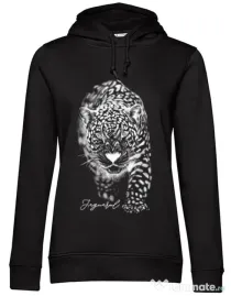 Hoodie dama cu gluga Jaguarul Alb Negru