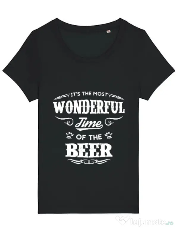Tricou STANLEY STELLA dama Wonderful time of the beer Negru