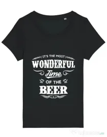 Tricou STANLEY STELLA dama Wonderful time of the beer Negru