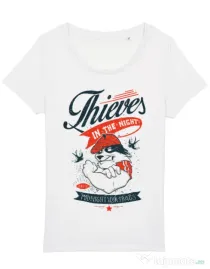 Tricou STANLEY STELLA dama Thieves in the Night Alb