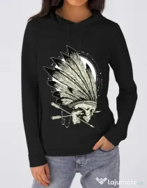 Hoodie dama cu gluga Conquerors Negru