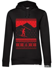 Hoodie dama cu gluga Ski trip Negru