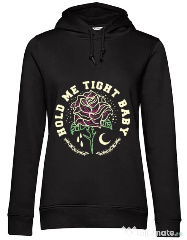 Hoodie dama cu gluga Hold me tight Negru