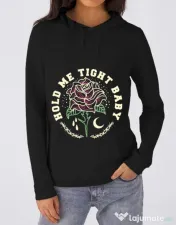 Hoodie dama cu gluga Hold me tight Negru