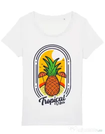Tricou STANLEY STELLA dama Tropical vibes Alb