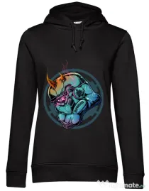 Hoodie dama cu gluga Helmet demons Negru