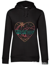 Hoodie dama cu gluga True love in nature Negru