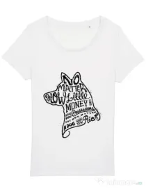 Tricou STANLEY STELLA dama A Dog Makes You Rich Alb