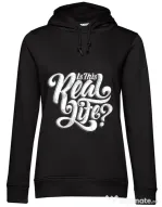 Hoodie dama cu gluga Is this real life Negru