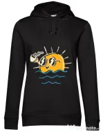 Hoodie dama cu gluga Morning and coffee Negru