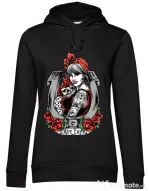 Hoodie dama cu gluga Lady luck Negru