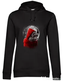 Hoodie dama cu gluga Wolf hood Negru