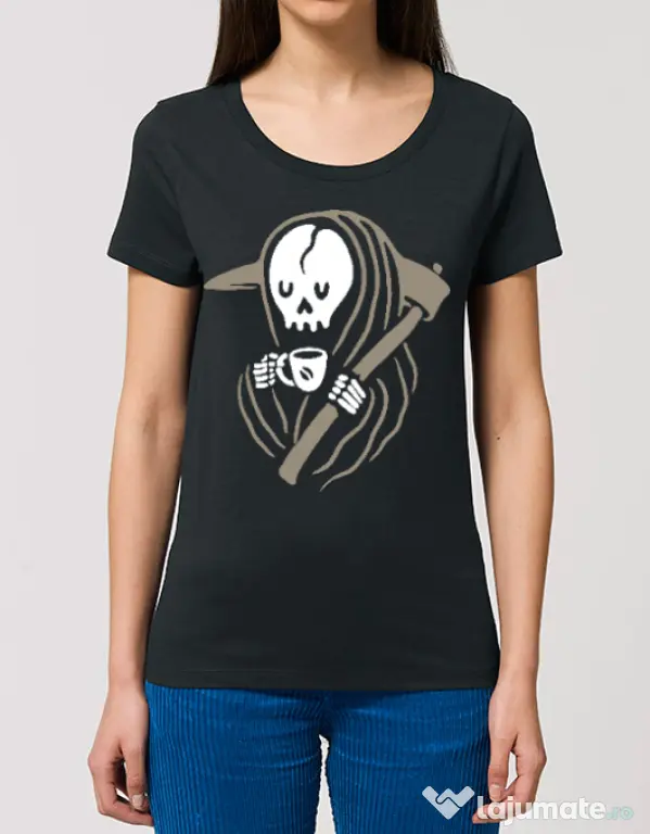 Tricou STANLEY STELLA dama Grim reaper love coffee Negru