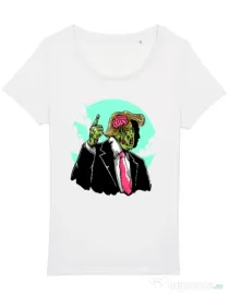 Tricou STANLEY STELLA dama Make zombies great again Alb