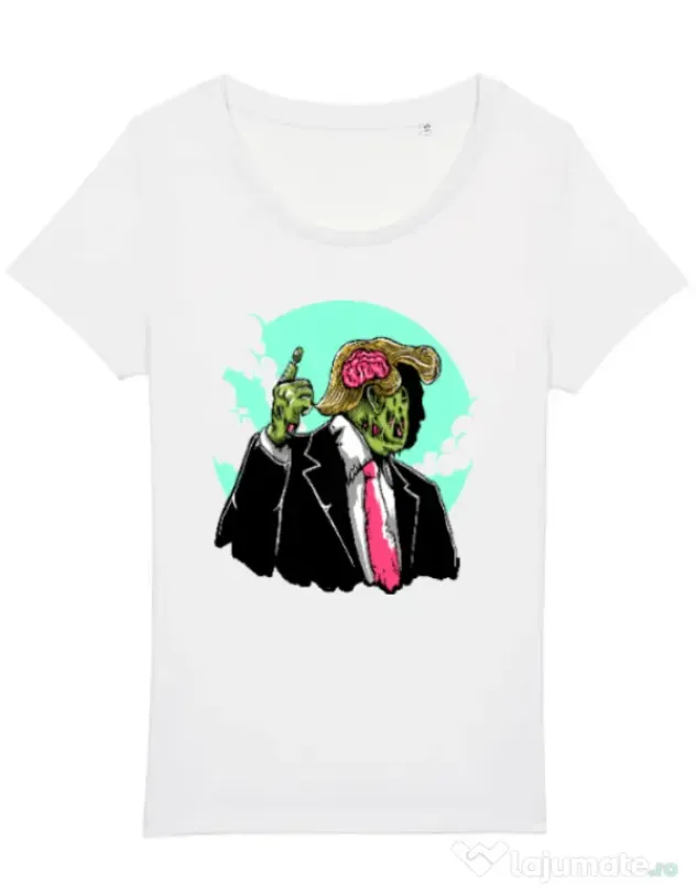 Tricou STANLEY STELLA dama Make zombies great again Alb