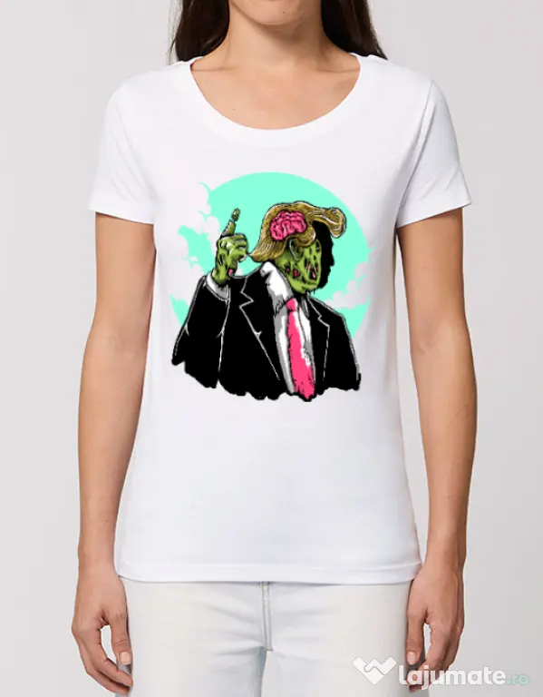 Tricou STANLEY STELLA dama Make zombies great again Alb