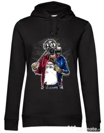 Hoodie dama cu gluga Suicide gas mask Negru