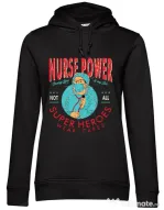 Hoodie dama cu gluga Nurse power Negru