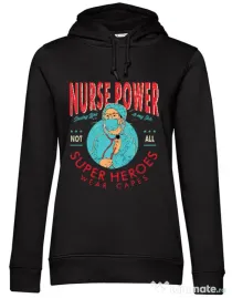 Hoodie dama cu gluga Nurse power Negru