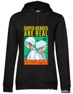 Hoodie dama cu gluga Real super heroes Negru