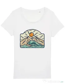 Tricou STANLEY STELLA dama Mountain and wave Alb