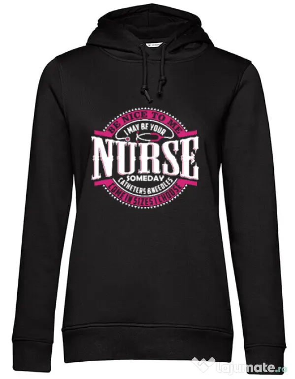 Hoodie dama cu gluga Nice to me Negru