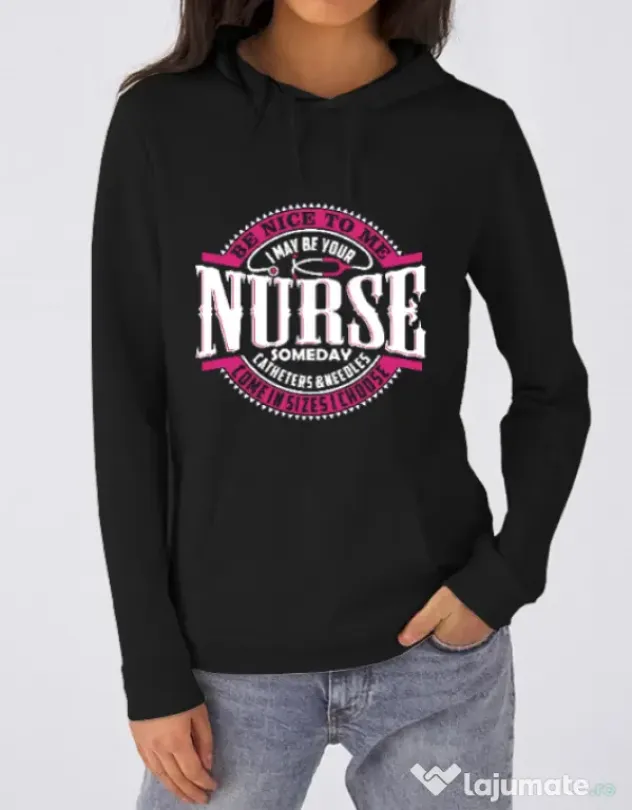Hoodie dama cu gluga Nice to me Negru