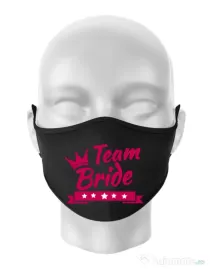 Masca personalizata reutilizabila Team Bride Negru