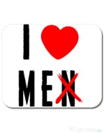 Mousepad personalizat I love me Alb