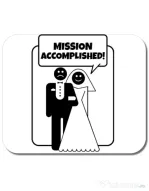 Mousepad personalizat Mission Accomplished Alb