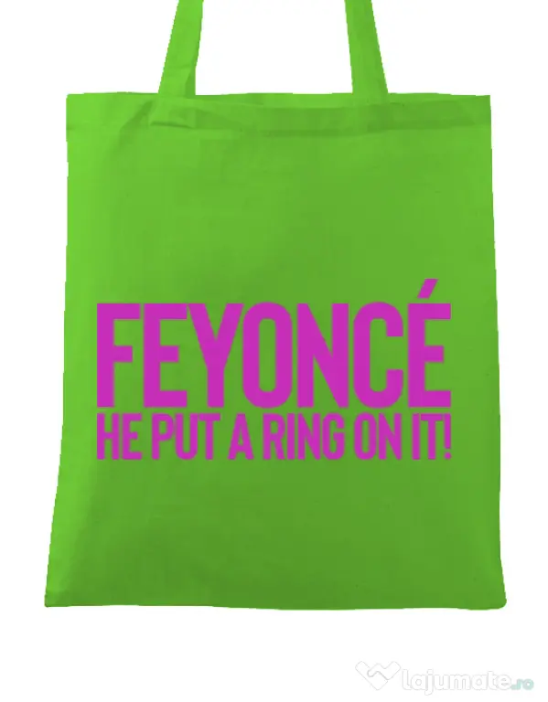Sacosa personalizat Mireasa Feyonce Verde