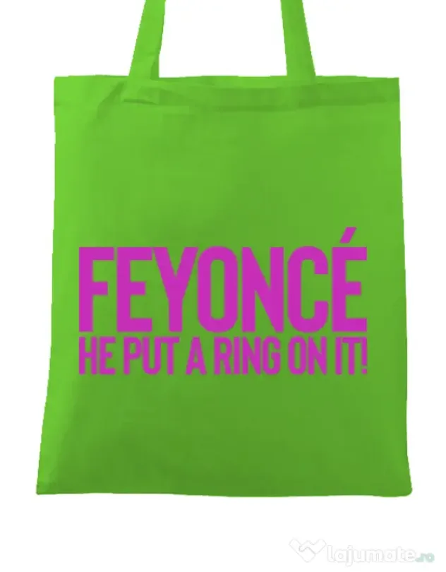 Sacosa personalizat Mireasa Feyonce Verde