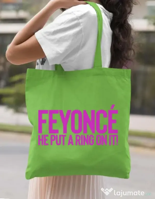 Sacosa personalizat Mireasa Feyonce Verde