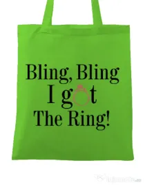 Sacosa personalizata Mireasa Bling bling Verde