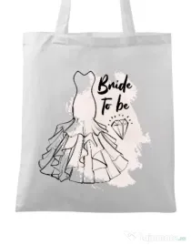Sacosa personalizata Mireasa Bride to be Alb