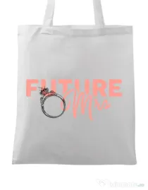 Sacosa personalizata Mireasa Future Mrs Alb