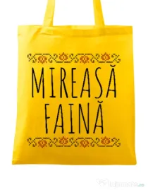 Sacosa personalizata Mireasa Mireasa faina Galben
