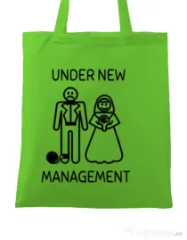 Sacosa personalizata Mireasa Under new management Verde