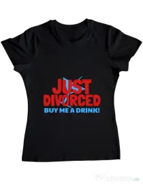 Tricou Burlacite ADLER Just divorced Negru