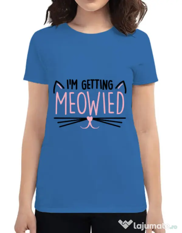 Tricou Mireasa ADLER Im getting meowied Albastru azuriu