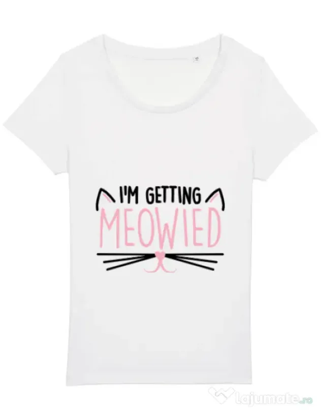 Tricou Mireasa STANLEY STELLA Im getting meowied Alb