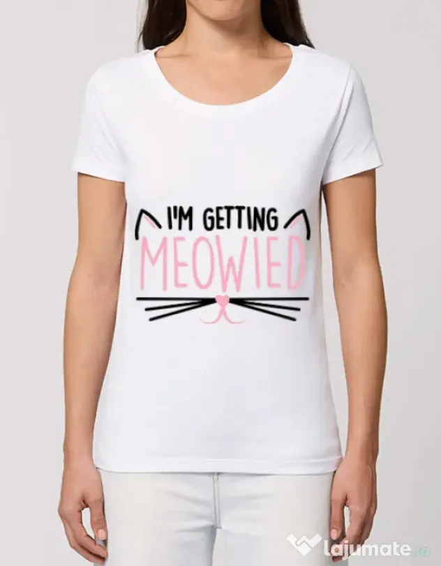 Tricou Mireasa STANLEY STELLA Im getting meowied Alb