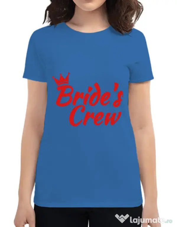 Tricou Petrecerea burlacitelor ADLER Bride's crew Albastru azuriu