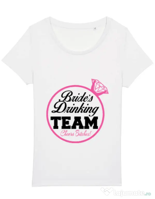 Tricou Petrecerea burlacitelor STANLEY STELLA Brides drinking team Alb