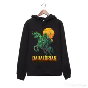 Hanorac personalizat negru unisex Dadalorian 