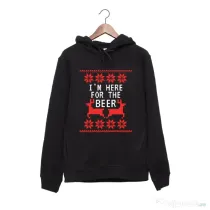 Hanorac personalizat negru unisex Here for the beer